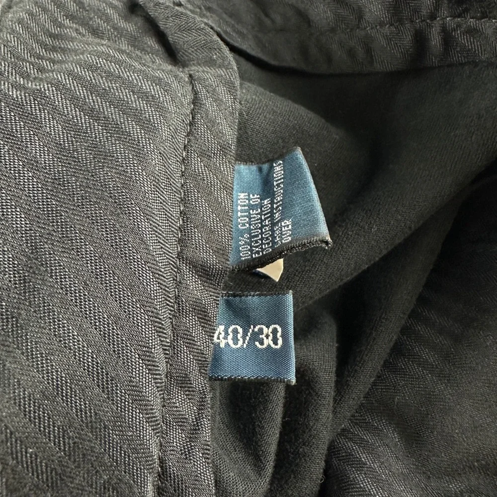 Polo Ralph Lauren Preston Pant Mens 40x30 Black Cotton Chino Straight Trousers